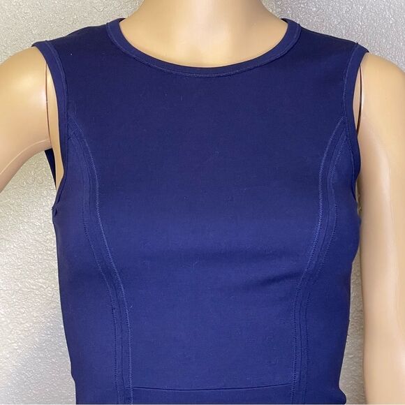 NWT Armani Exchange Bodycon Ponte Seamed Mini Dress Navy Blue Size XS - Picture 3 of 14